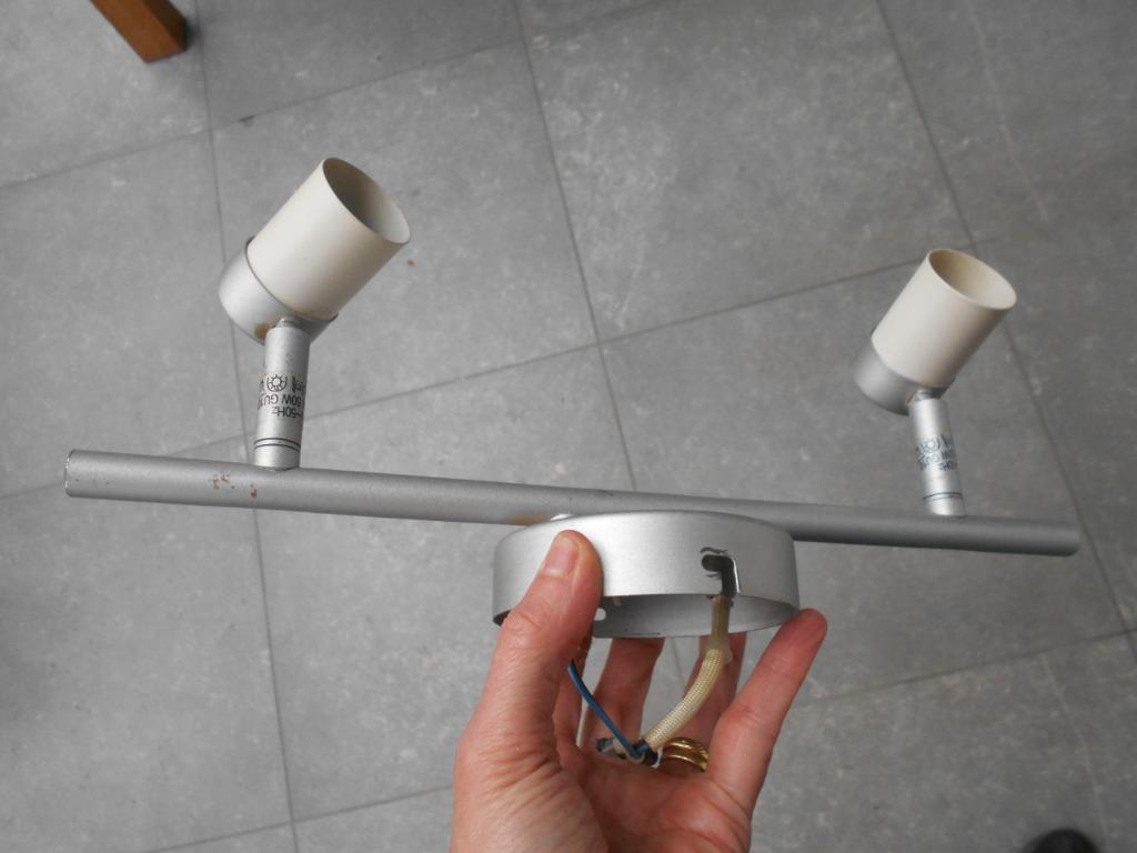 LUMINAIRE RAIL 2 SPOTS GU10, Enlèvement, Utilisé, Métal