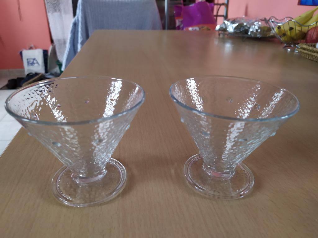 Neuf - Lot de 2 coupes à glace /fruits en verre, Enlèvement, Neuf, Verre