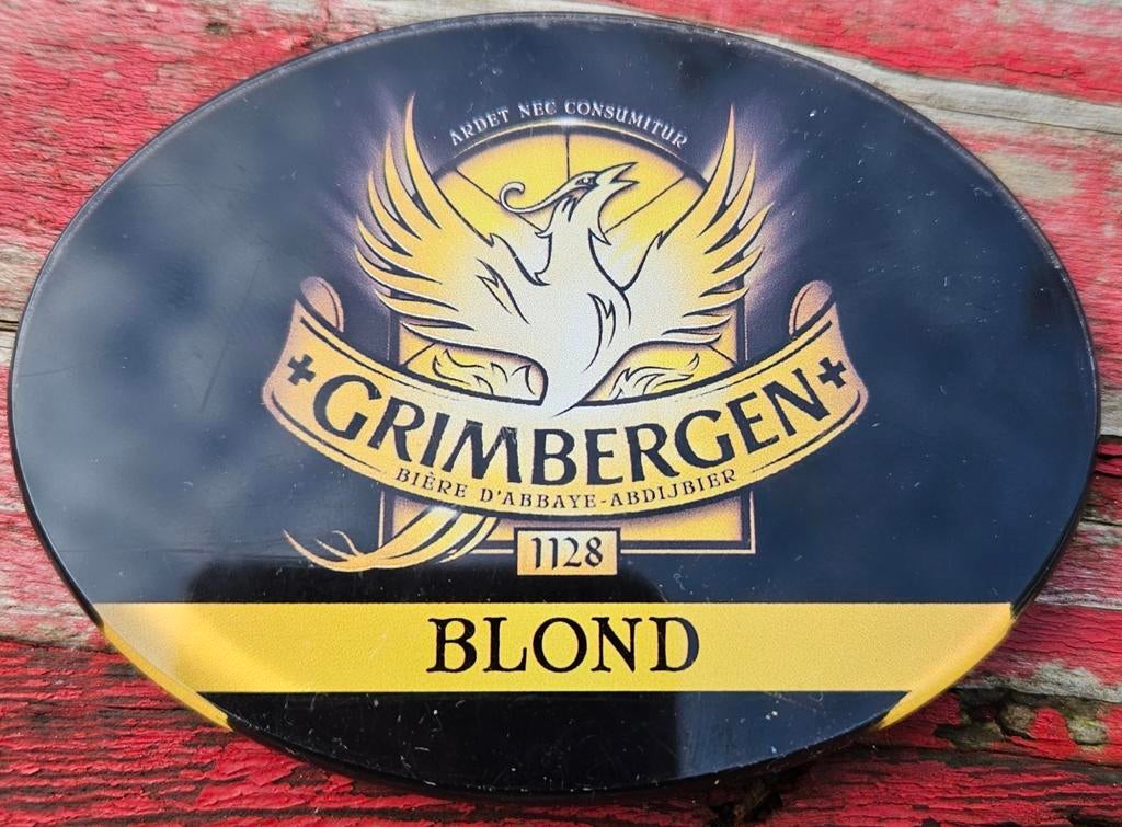 Grimbergen tapruiter ovaal, Verzamelen, Biermerken, Ophalen of Verzenden