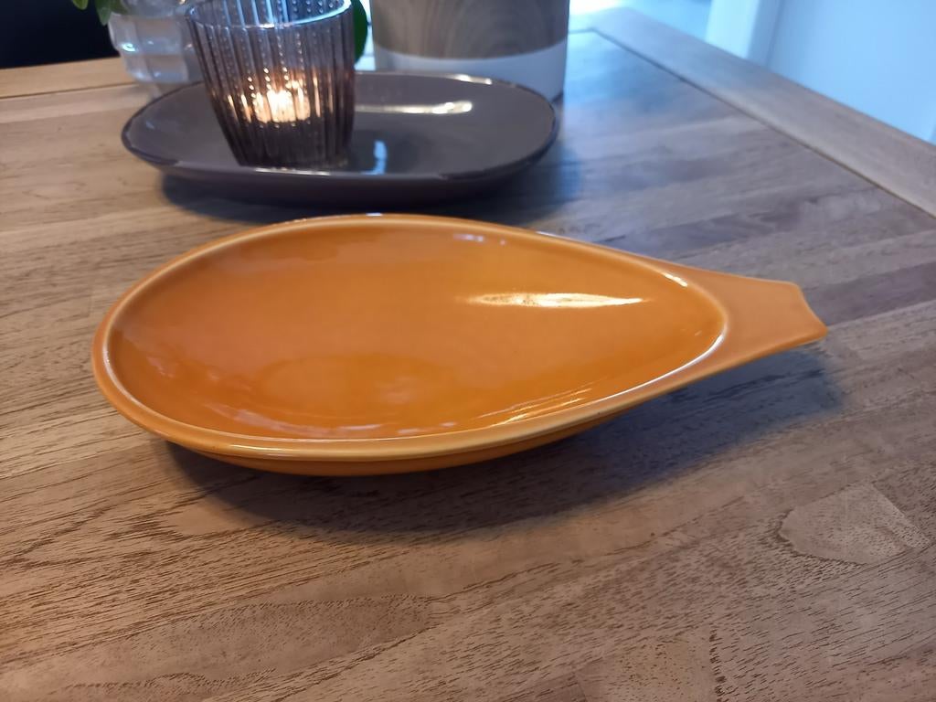 Boch hapjesschaal kleur cognac oranje, Ophalen of Verzenden