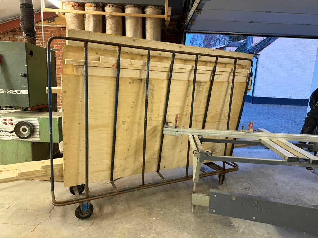 Hout kar - platen kar, Doe-het-zelf en Bouw, Transportwagens, Ophalen, Gebruikt