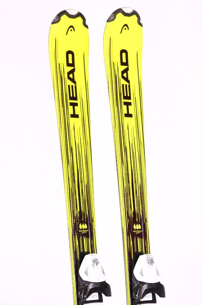 147 kinder ski's HEAD MONSTER, yellow/black + Head SLR 7.5, 140 tot 160 cm, Gebruikt, Ophalen of Verzenden, Carve