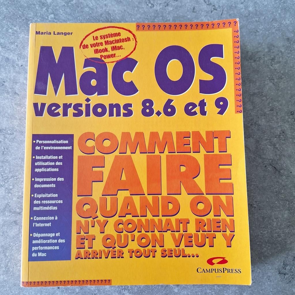 Mac os version 8.6 et 9, Enlèvement ou Envoi, Utilisé