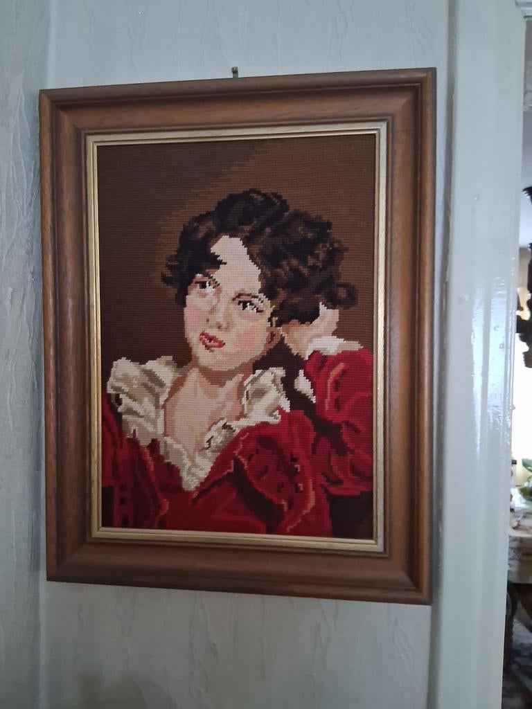 Toile Canevas brodé à la main, Antiquités & Art, Art | Peinture | Classique, Enlèvement ou Envoi