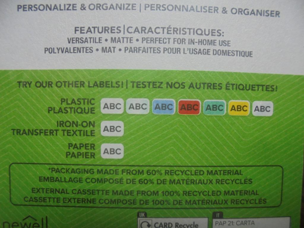 Dymo S0721660 / 91221 plastic tape wit 12 mm, Ophalen of Verzenden, Nieuw, Tape-label