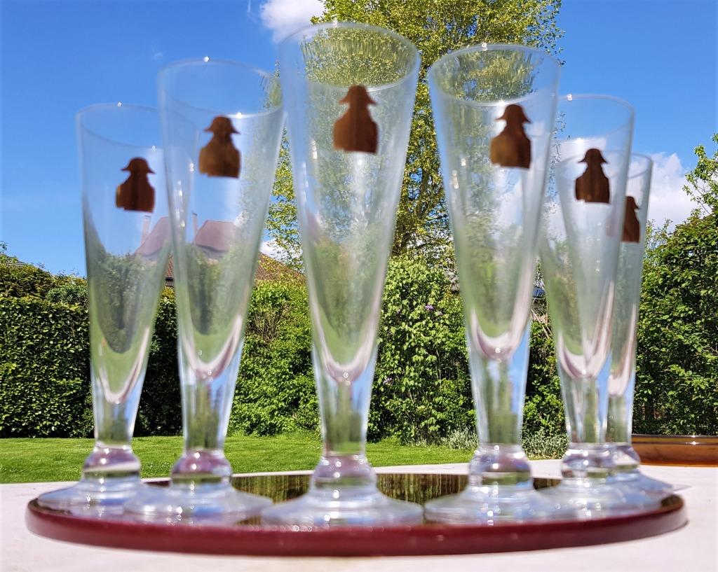 Lot de 6 flûtes à champagne avec décor Napoléon, Enlèvement ou Envoi