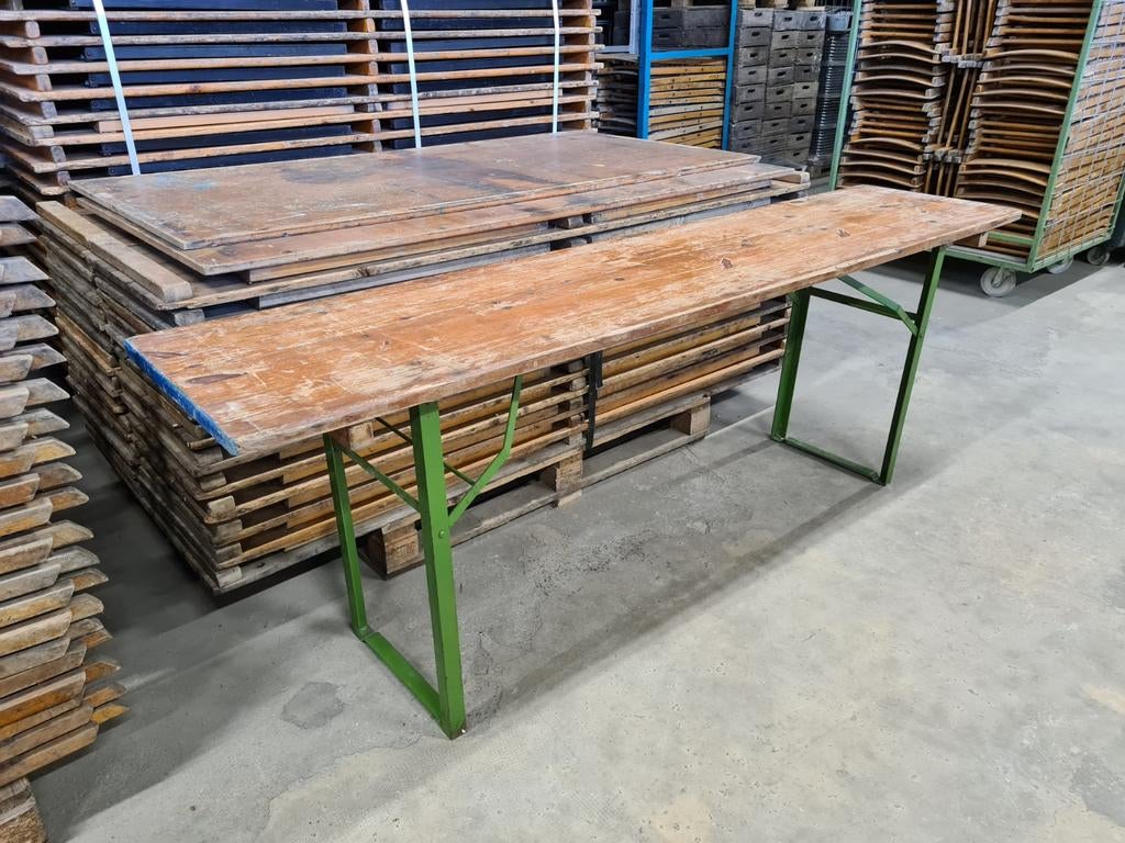 GROOT lot oude vintage KLAPTAFELS partij plooitafels !!!, Huis en Inrichting, Tafels | Eettafels, Gebruikt, 200 cm of meer, Vijf personen of meer