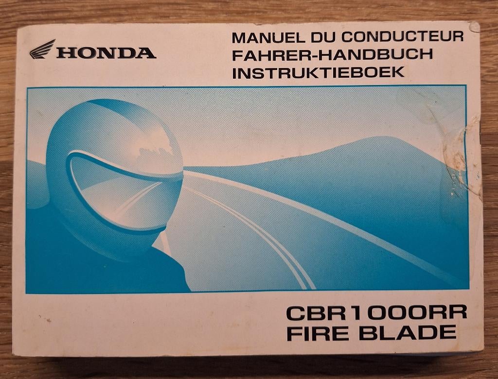 Originele Honda CBR1000RR Fire Blade Handleiding (NL/FR/DE), Motoren, Handleidingen en Instructieboekjes, Ophalen of Verzenden