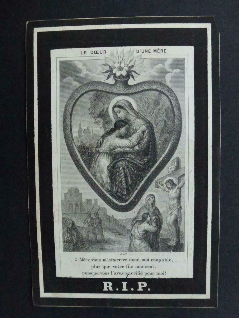 doodsprentje Goovaerts Joannes postbeambte te Laeken  1856, Collections, Envoi, Carte de condoléances