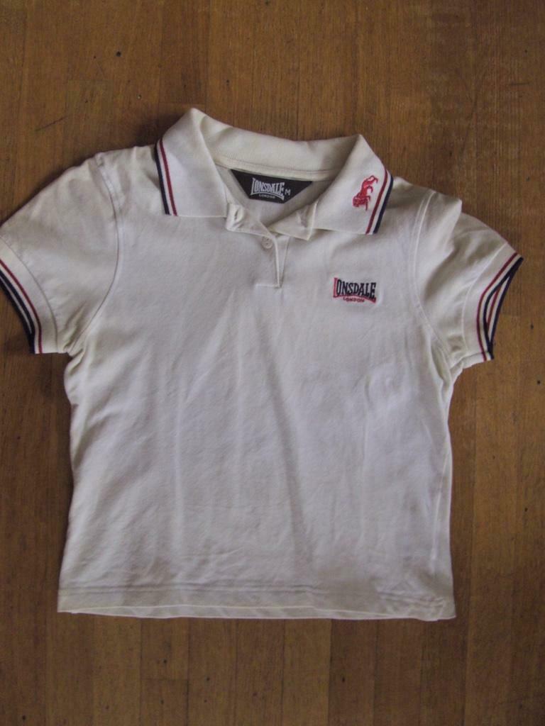 witte polo Lonsdale, medium, Manches courtes, Taille 38/40 (M), Enlèvement ou Envoi, Porté