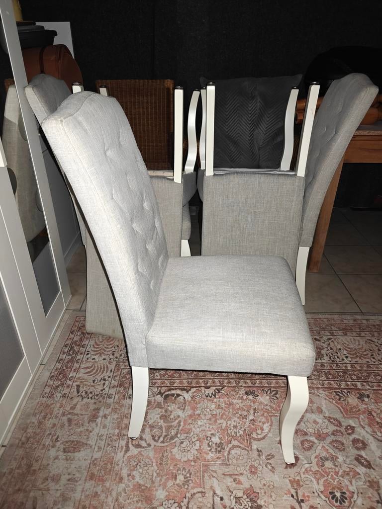 5 eetkamerstoelen, Maison & Meubles, Gris, Enlèvement, Tissus, Cinq, Six Chaises ou plus
