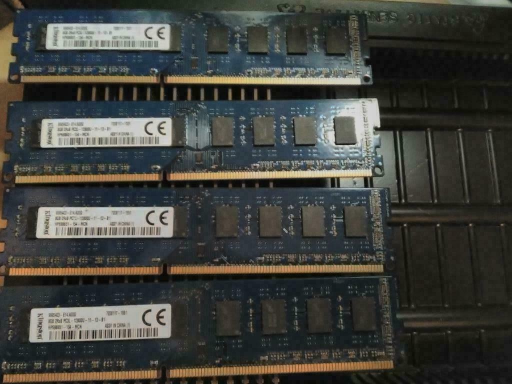 32Gb (4x8Gb) Kingston DDR3-1600 PC3L-12800U pour PC, 32 GB, DDR3, Ophalen of Verzenden, Zo goed als nieuw