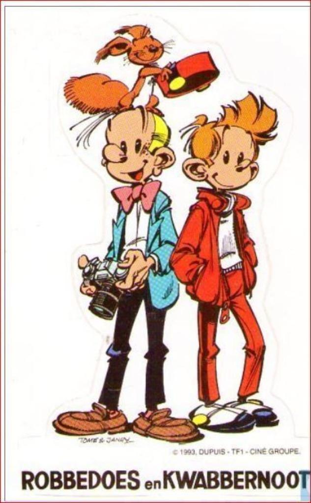 Lot de 4 autocollants : Cupidon + Jojo + Spirou et noix de c, Enlèvement ou Envoi, Comme neuf, Bande dessinée ou Dessin animé