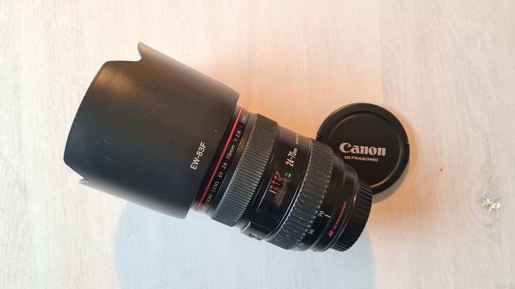 Canon EF 24-70mm f/2.8.0L USM met zonnekap, Ophalen of Verzenden, Gebruikt, Standaardlens, Zoom