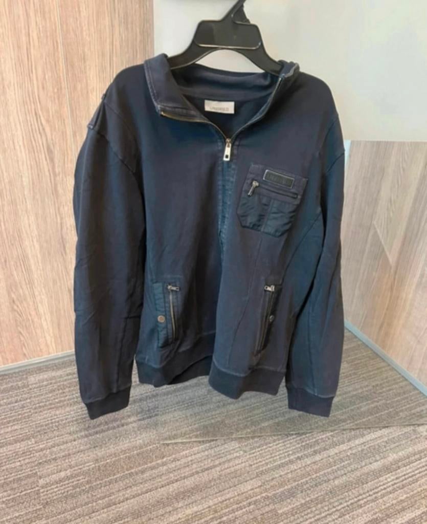 Navy blauwe jas van Lagerfeld maat L, Kleding | Heren, Ophalen of Verzenden, Zo goed als nieuw, Maat 52/54 (L), Blauw