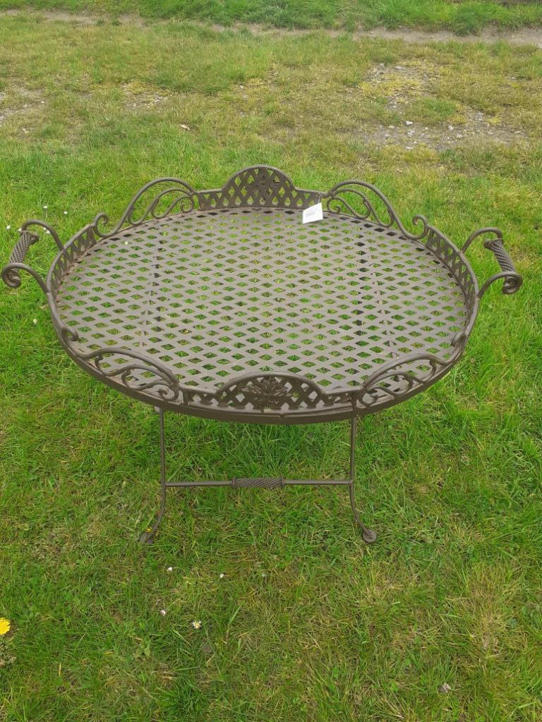 Superbe table de jardin pliable en fer forgé, Jardin & Terrasse, Tables de jardin, Enlèvement, Neuf, Ovale, Métal