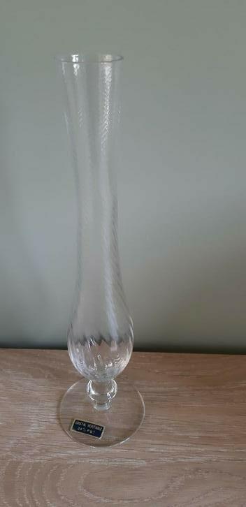 Vintage kristallen vaasje hoogte 27 cm, Ophalen of Verzenden