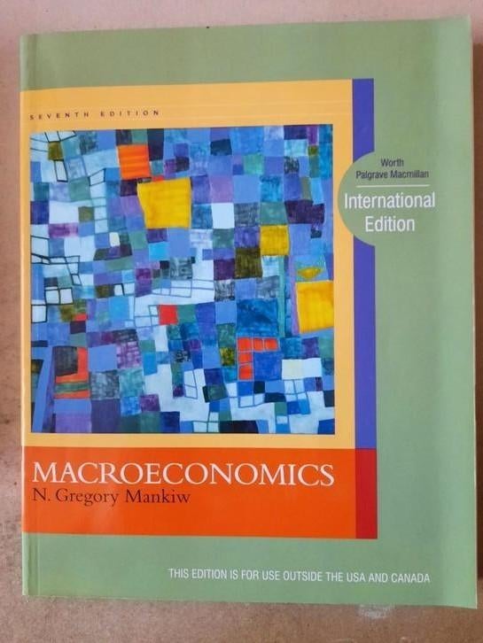 Macroeconomics van Gregory Mankiw, Enlèvement ou Envoi, Comme neuf