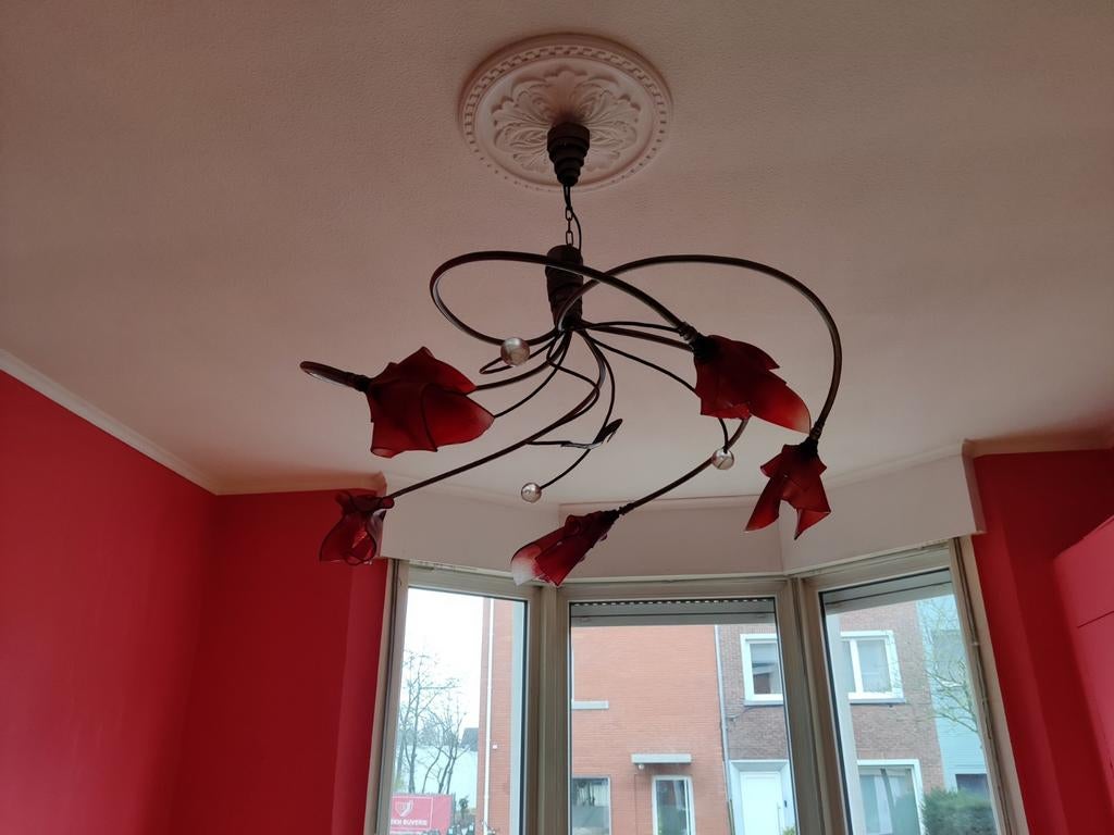 Luster - ducquis - gekocht bij 'de blauwe poedel' in gent, Antiek en Kunst, Ophalen