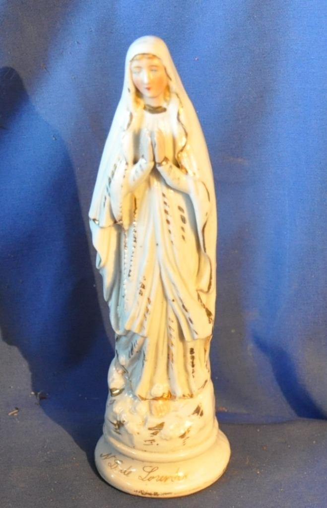 vierge notre dame de lourdes en porcelaine vieux bruxelles ?, Antiquités & Art, Enlèvement ou Envoi