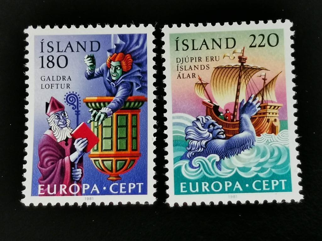 Islande 1981 - Europe CEPT - folklore **, Timbres & Monnaies, Timbres | Europe | Scandinavie, Enlèvement ou Envoi, Islande, Affranchi