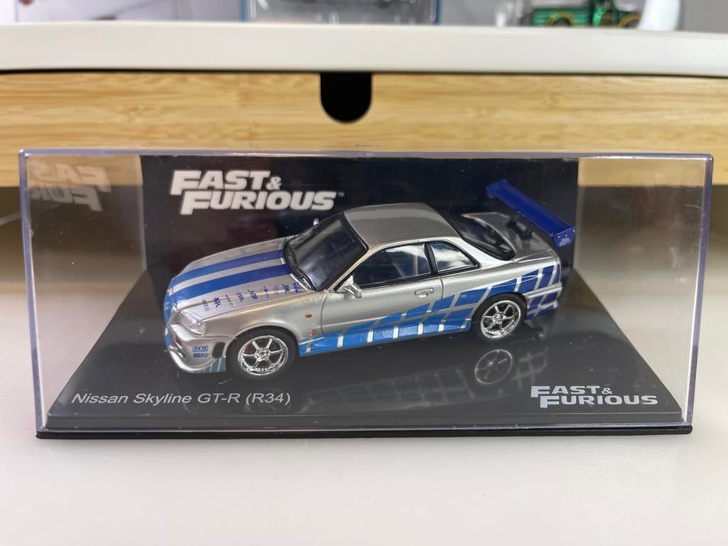 1:43 Altaya - Paul Walker Nissan GTR R34, Verzenden, Zo goed als nieuw, Auto, Overige merken