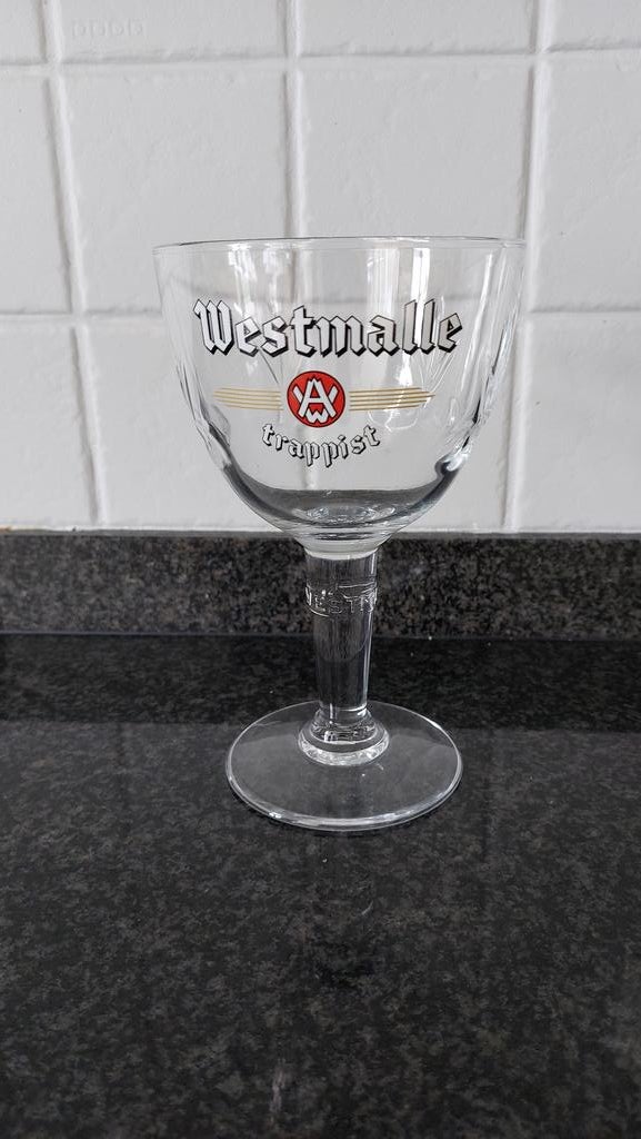 Westmalle glazen - twee stuks, Ophalen of Verzenden, Gebruikt, Bierglas