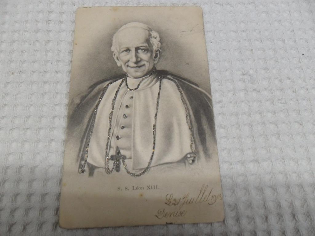 Vintage cpa Léon XIII du 21 juillet 1903 état voir photos, Enlèvement ou Envoi, Utilisé, Carte ou Gravure, Christianisme | Catholique