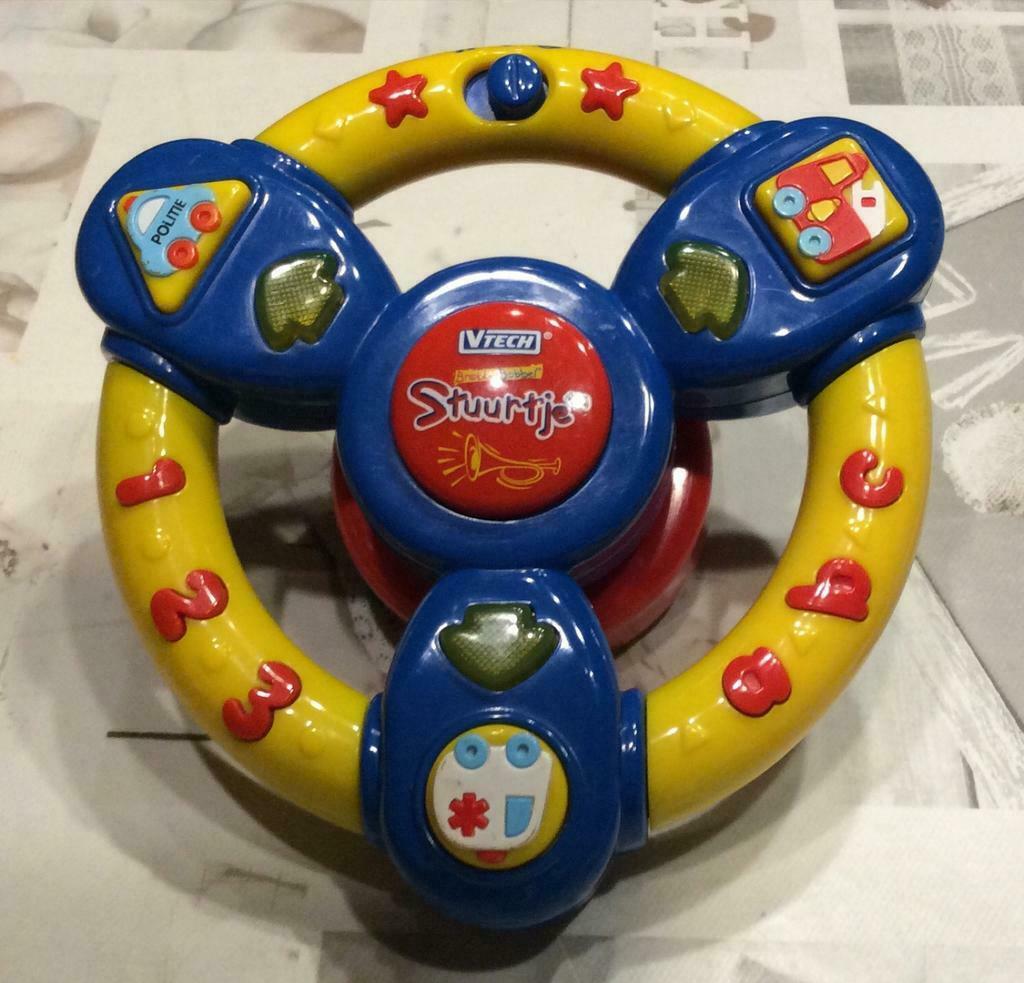 Vtech brabbel babbel stuurtje met klittenband., Zo goed als nieuw