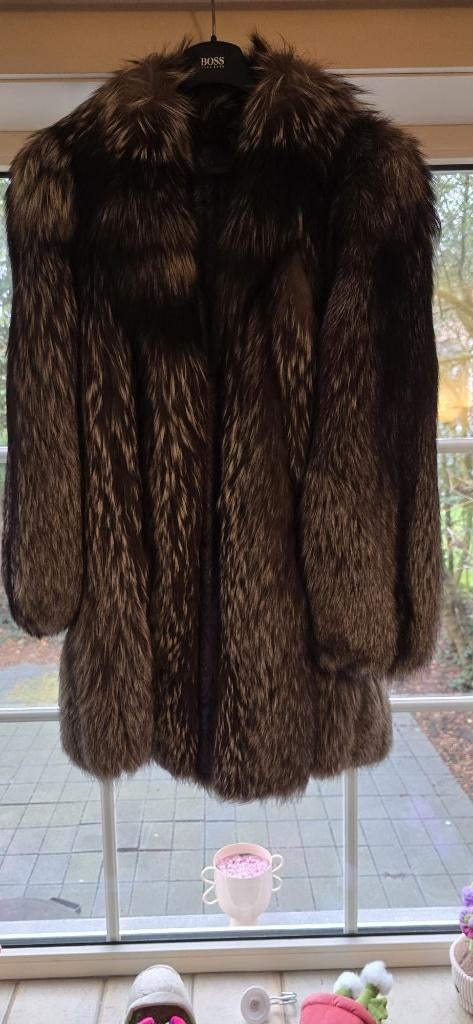 Manteau fourure renard argenté, Ophalen, Autre, Maat 42/44 (L), Zo goed als nieuw
