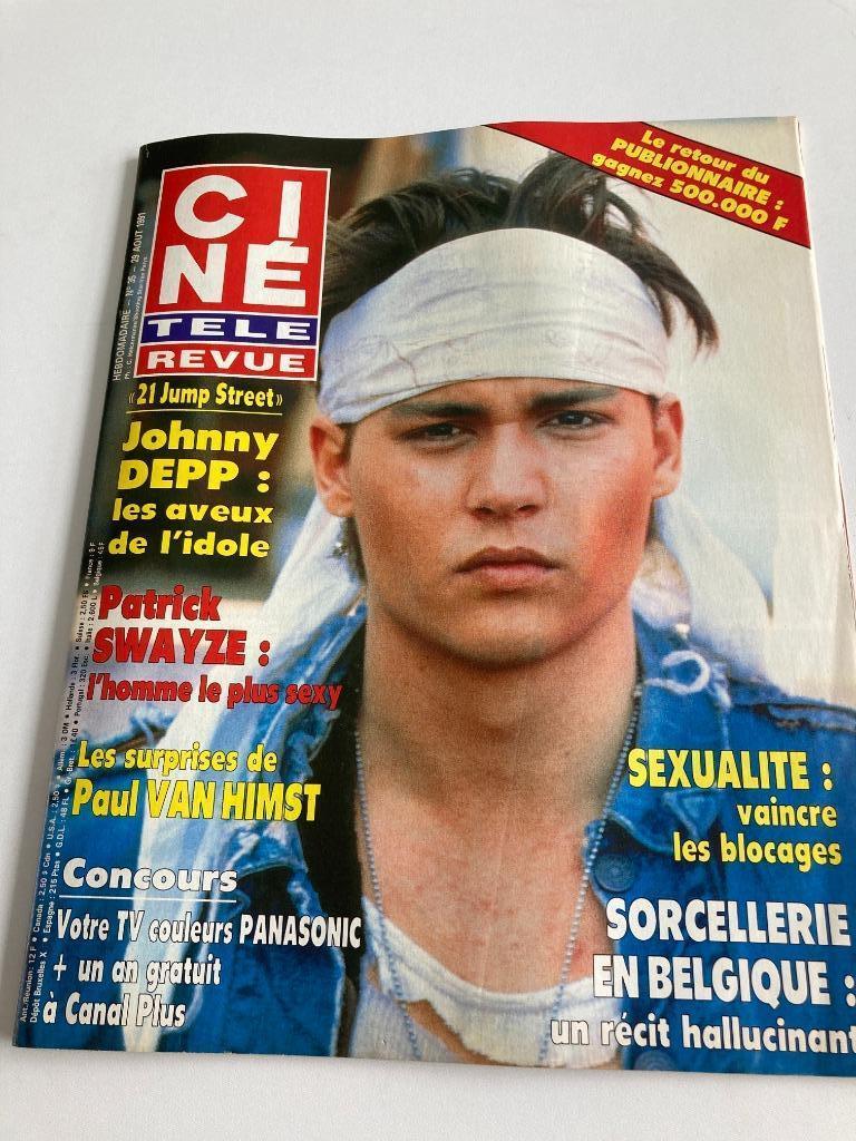 Ciné Revue nr 35 1991 : Depp, Paul Van Himst, Swayze, Taylor, Boeken, Ophalen of Verzenden, Gelezen, Muziek, Film of Tv