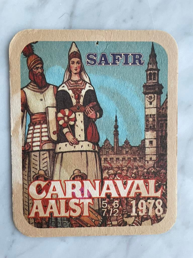 1978 Safir Carnaval Aalst bierviltje - Oilsjt, Ophalen of Verzenden, Gebruikt