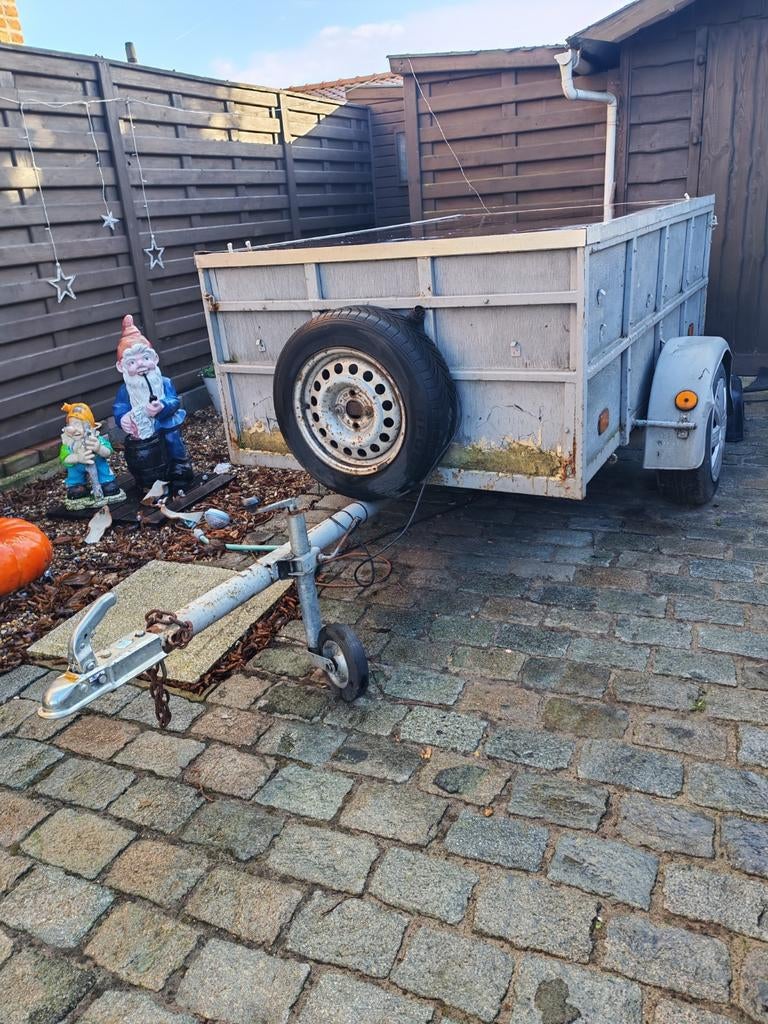 remorque enkel as met reservewiel, Auto diversen, Aanhangers en Bagagewagens, Ophalen