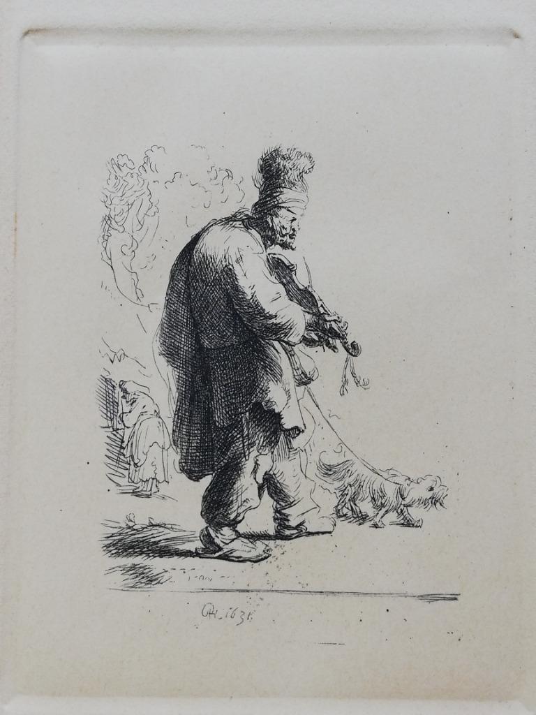 Rembrandt van Rijn - eau-forte - le violoniste aveugle, Enlèvement ou Envoi