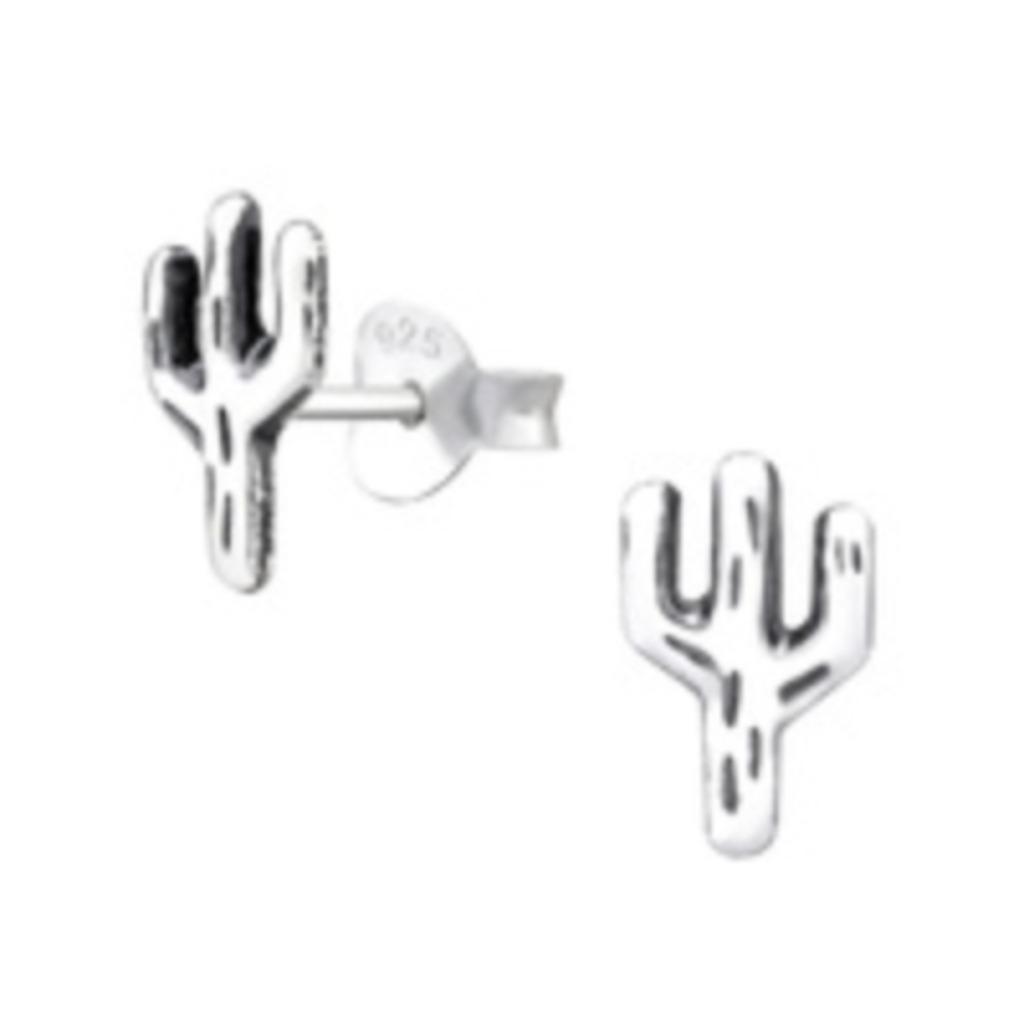 Boucles d'oreilles cactus en argent sterling 925, Enlèvement ou Envoi, Argent, Argent, Neuf