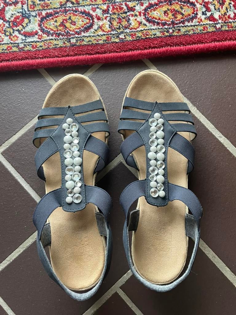 Rieker sandalen dames 40, Blauw, Zo goed als nieuw, Sandalen of Muiltjes, Ophalen of Verzenden