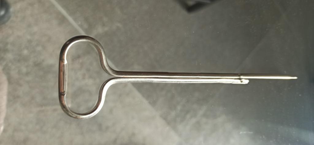 Vintage blikopener Prestige 17 cm lang, Antiek en Kunst, Ophalen of Verzenden