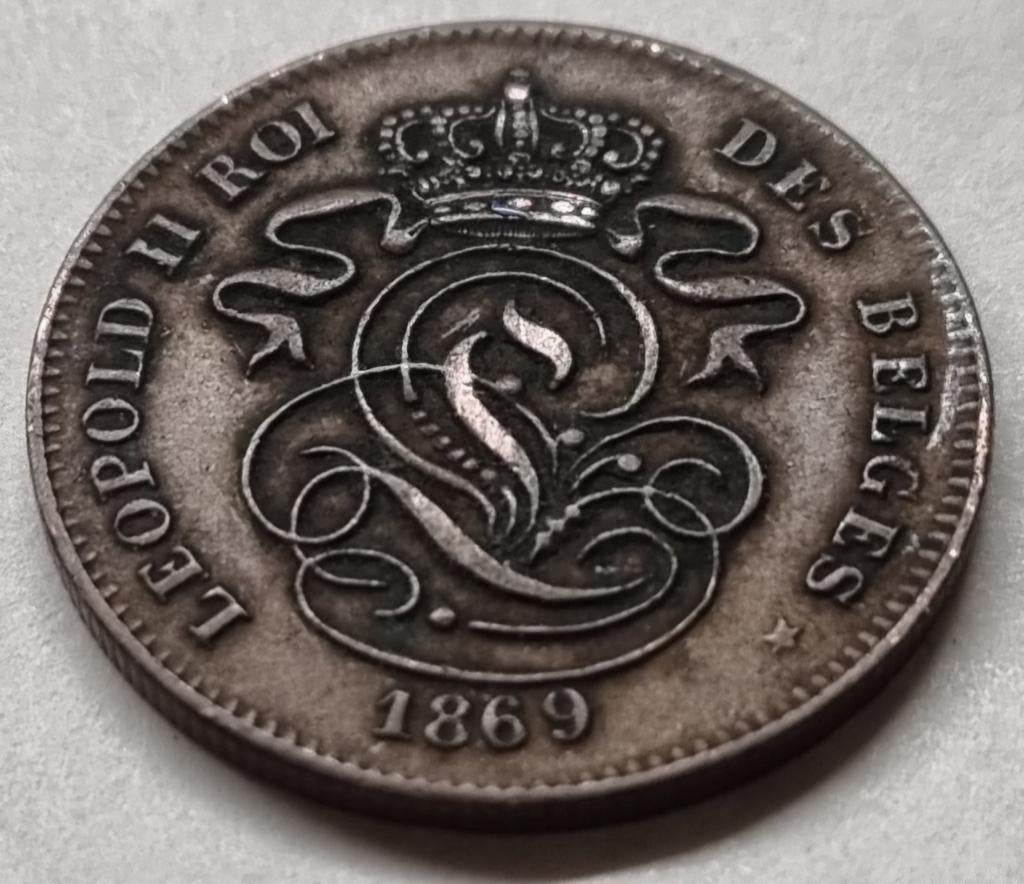 2 Cent 1869 Leopold II / Kwaliteit / Zeldzaam, Postzegels en Munten, Munten | België, Losse munt, Overig, Ophalen of Verzenden