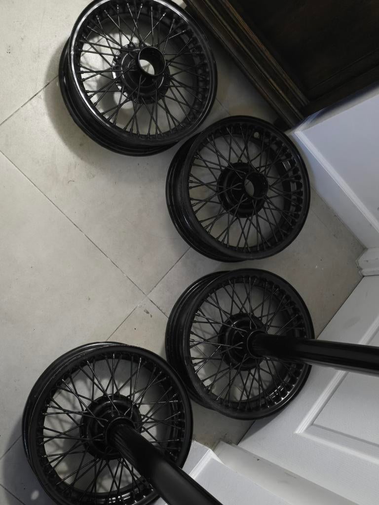Klassieke spaakwielen 4Jx15 – spline / knock-off – oldtimer, Auto-onderdelen, Ophalen