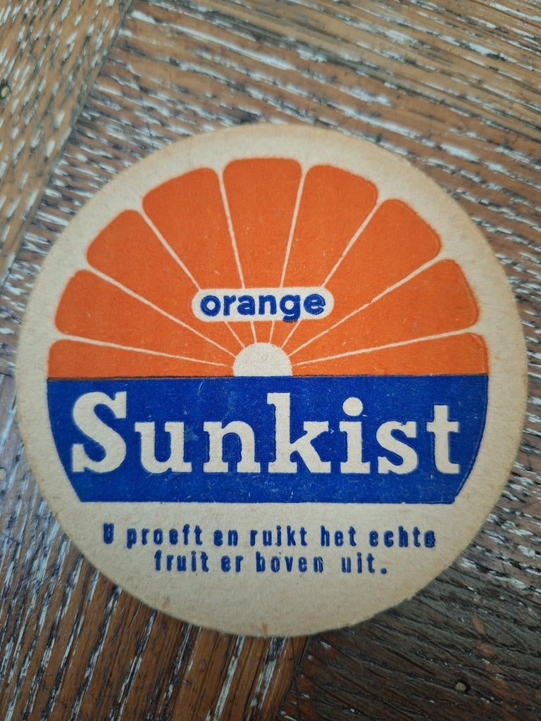 Oud bierviltje Sunkist limonade, Verzamelen, Ophalen of Verzenden, Zo goed als nieuw