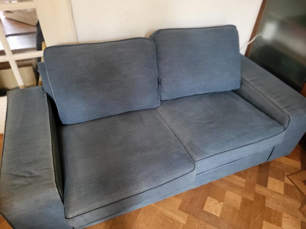 Canapé 2 places bleu Ikea KIVIK, 75 à 100 cm, 200 à 250 cm, Enlèvement, Utilisé