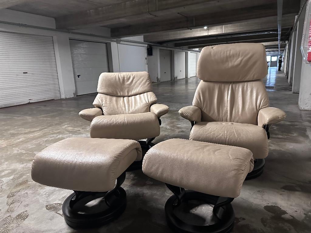 stressless fauteuils, Huis en Inrichting, Fauteuils, Ophalen, Zo goed als nieuw, Leer