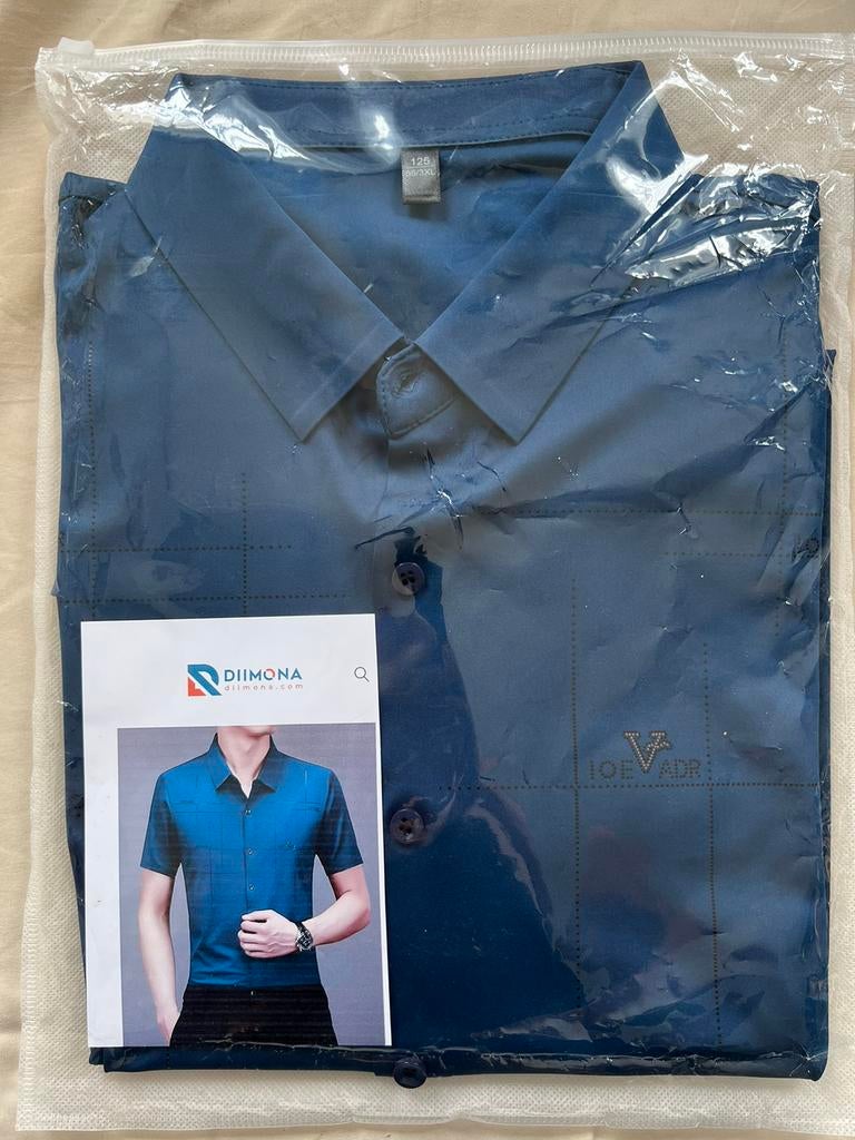 Chemise double stretching, Neuf, Taille 48/50 (M), Bleu