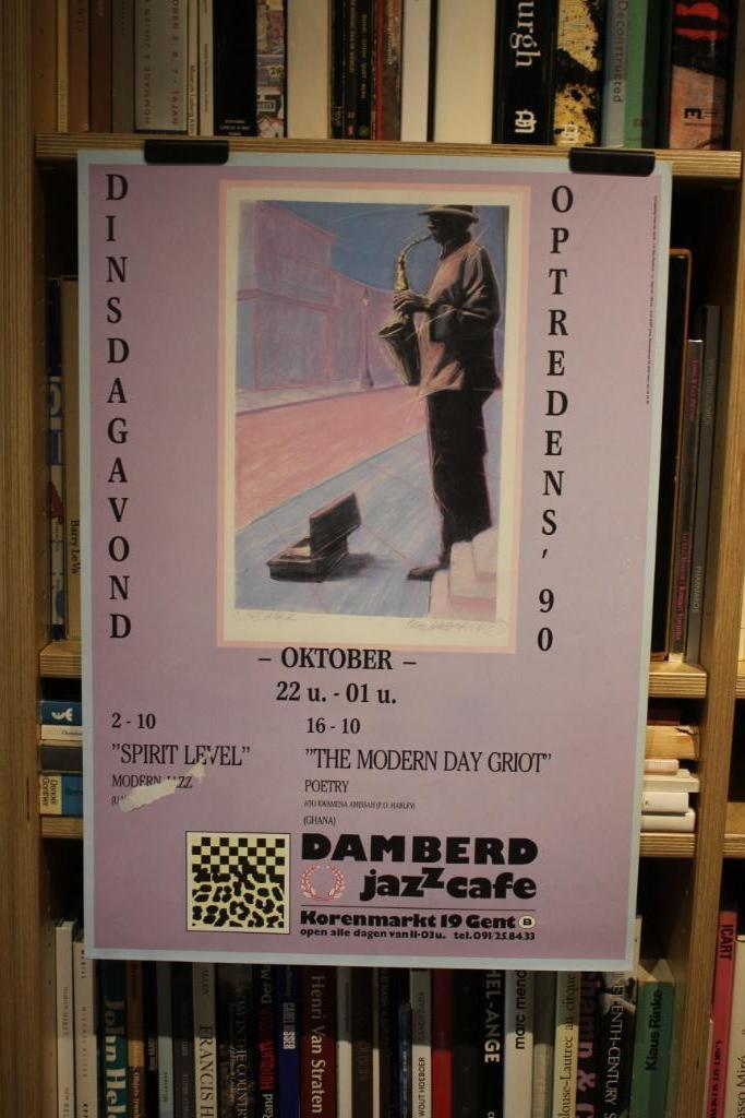 DAMBERD jazzcafe 1990 affiche, Ophalen of Verzenden