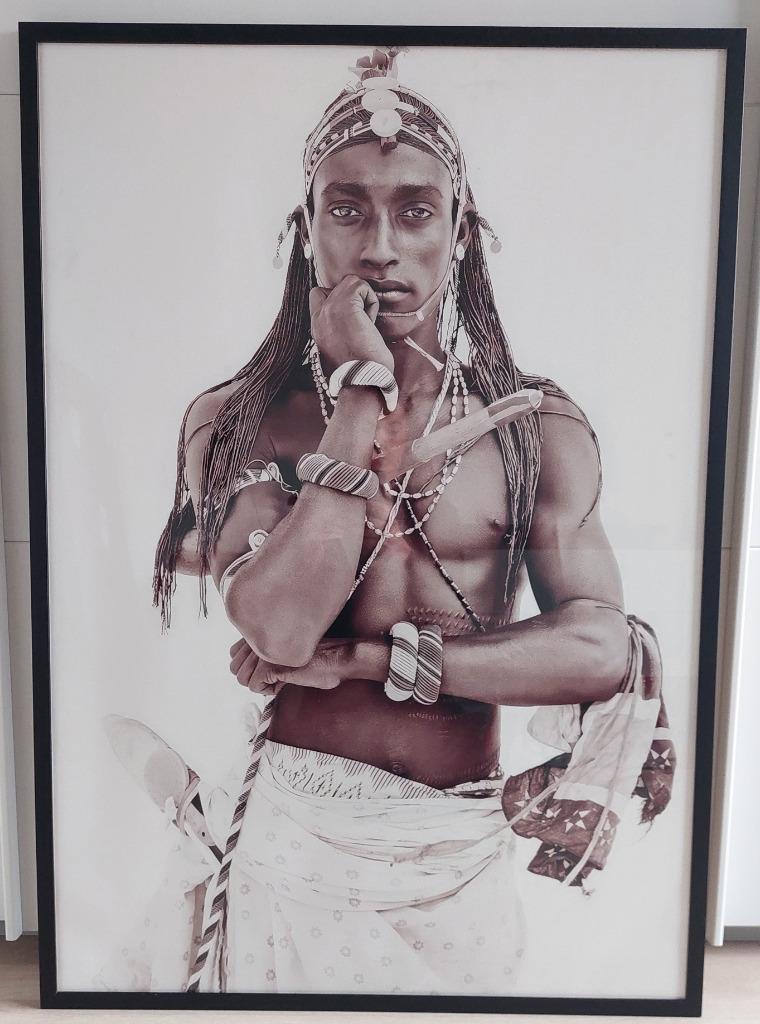 Wall art op aluminium dibond "Masaai" 80x114, Huis en Inrichting, Ophalen, Nieuw