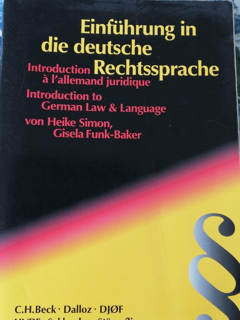 Einführung in die deutsche Rechtssprache ., Ophalen of Verzenden, Gelezen