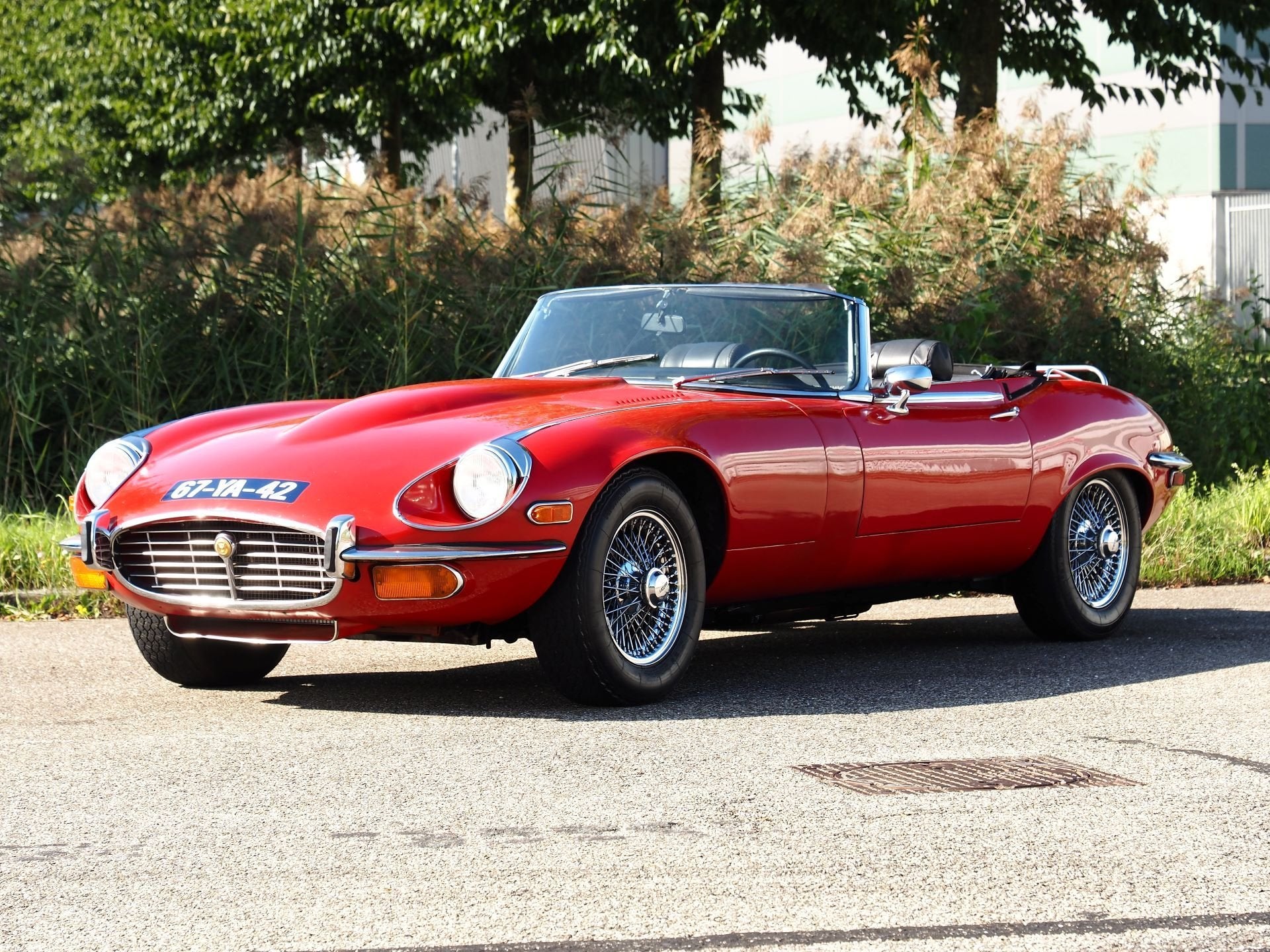 Jaguar E-Type, Auto's, Zwart, Cabriolet, Bedrijf, E-Type