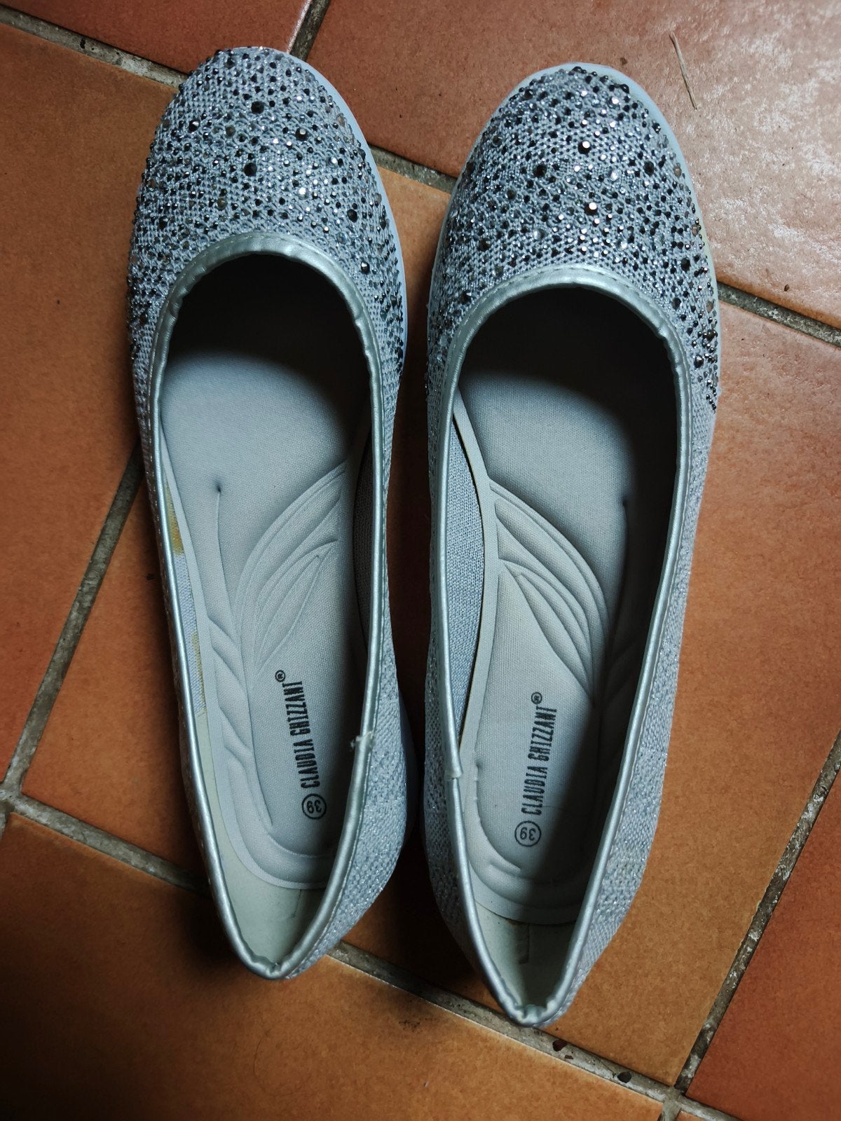 ballerines argentées taille 39 neuves, Envoi, Neuf, Ballerines