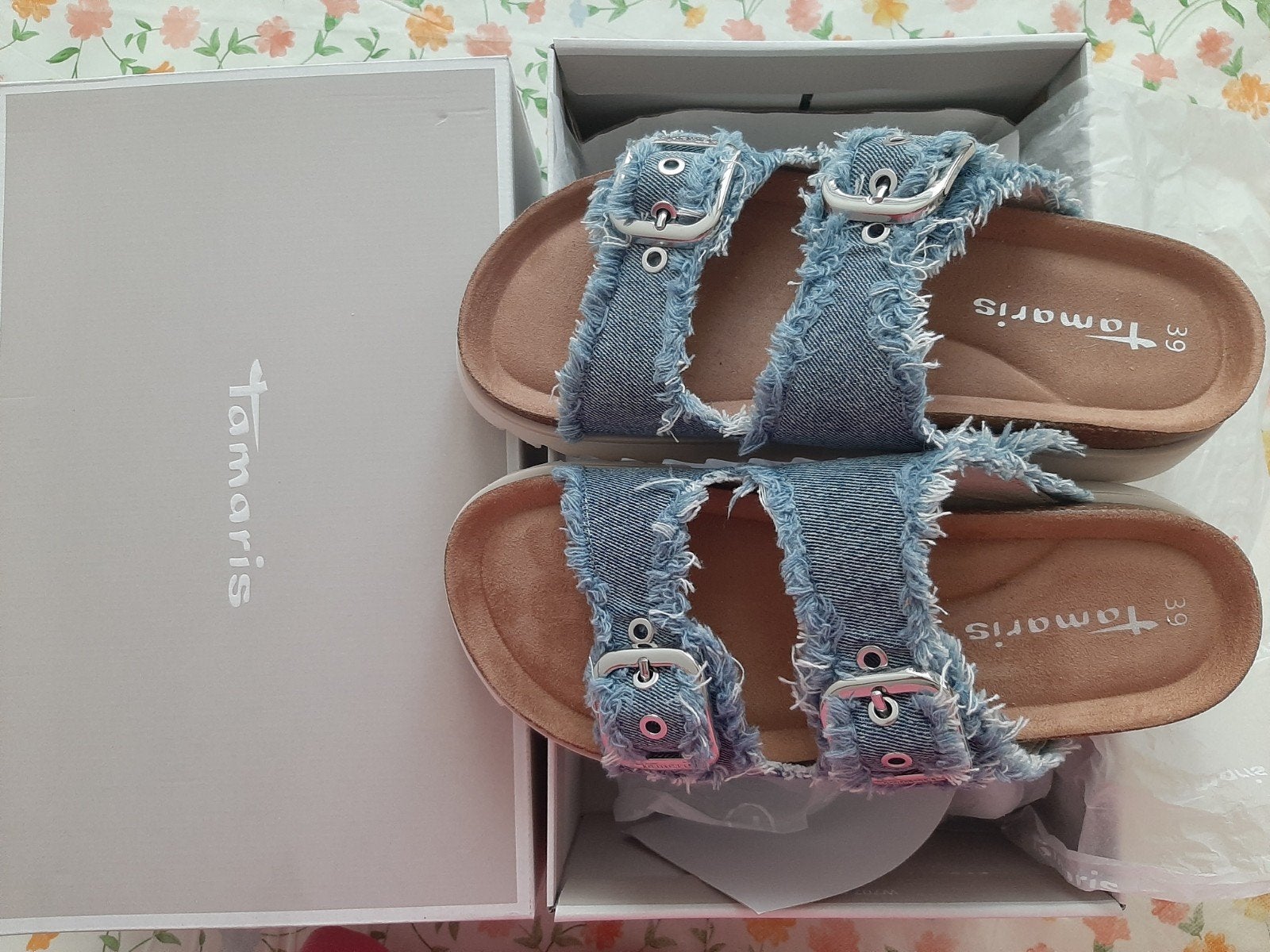 TAMARIS slippers blauw  / NIEUW maat 39, Ophalen, Blauw, Slippers