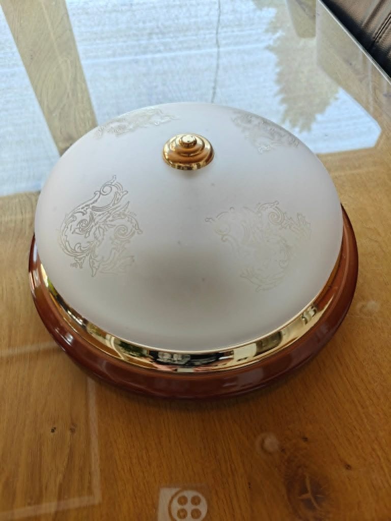 Plafondlamp vintage, Ophalen, Zo goed als nieuw, Glas, Vintage